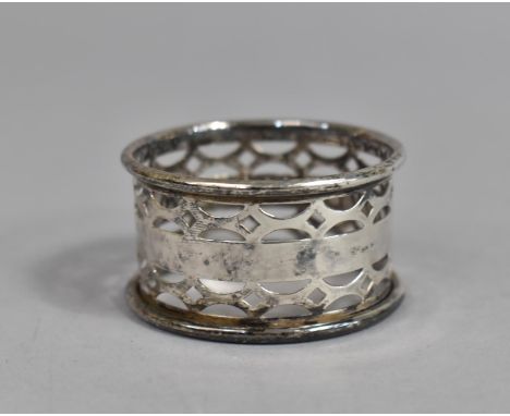 A Pierced Silver Napkin Ring 