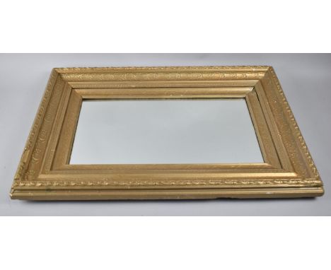 An Edwardian Gilt Framed Rectangular Wall Mirror, 64x44cm Overal 