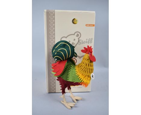 A Boxed Steiff Replica Felt Rooster (1892) 22cms High 