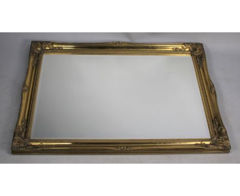 A Modern Large Gilt Framed Wall Mirror, 105x75cm 