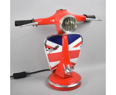 A Modern Novelty Table Lamp in the Form of a Vespa Scooter  Front, 34cm high 