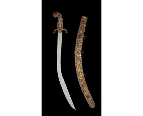 An Ottoman gold-damascened steel sword (kilij) Black Sea Coast, probably Trabzon, 19th Centurythe single-edged steel blade of