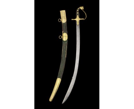 A fine horn and gilt-brass mounted officer's sword (kilij) in the Tipuesque Fashion India, circa 1800the single-edged pattern