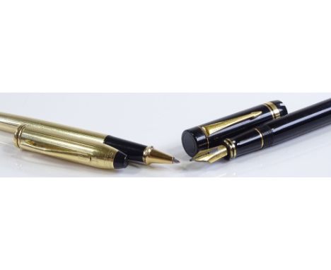 A Cross gold filled Townsend Rollerball pen, and a Parker Fountain pen with 18ct gold nib (2) 