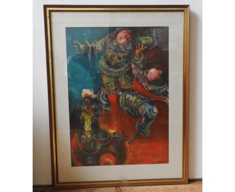 SIGNED PRINT OF 'ACTORS' MODERN limited edition&nbsp; 129/140, framed 71cm high, 50cm wide 