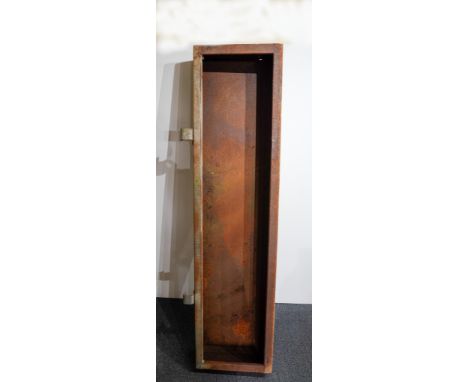 A LARGE GALVANISED STEEL HANGING FEED TROUGH / GARDEN PLANTER, 248cm long 26cm deep, 62cm wide 