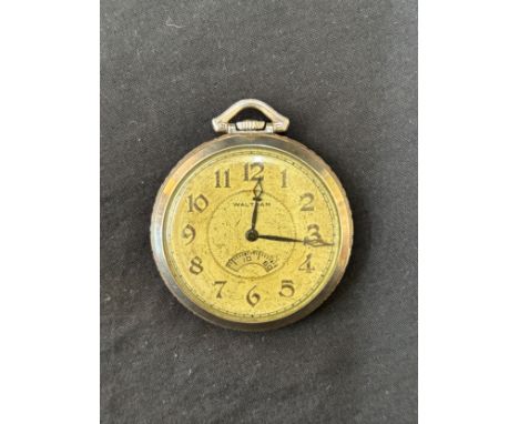 Art Deco Waltham 14k gold cased pocket watch, working at time of test