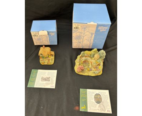 Lilliput lane  the manor garden and cabbage patch corner, both boxes with deeds
