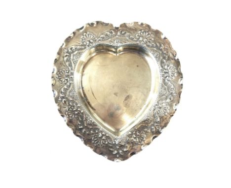Birmingham 1894 Hallmarked silver trinket heart dish 