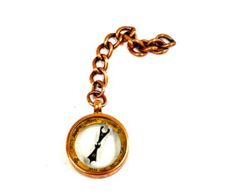 Antique 9ct gold Compass, makers marks AW, total weight 9grams