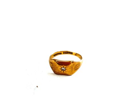 9ct gold Diamond set ring. total weight 3.6 grams , ring size R