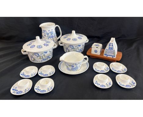 Selection of Figgjo Flint Turi Design Lotte Norwegian Floral items to include two lidded tureens, a jug, cruet set, gravy boa