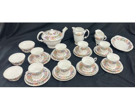 Vintage Paragon Country Lane 31 Piece Bone China complete Tea Set, condition as found.