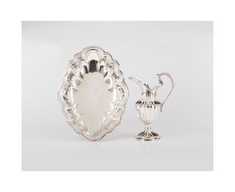 A neoclassical basin and ewerSilver 833/000Gadrooned and beaded decorationOporto assay-mark (1803-1810), and goldsmith's mark