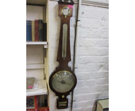 A Regency rosewood banjo barometer A/F, B Porri, Skipton 