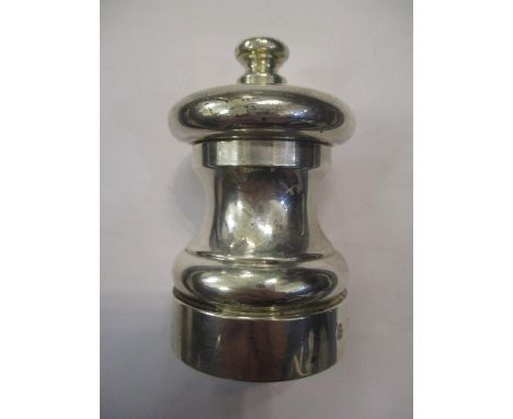 A vintage silver pepper grinder by M C Hersey &amp; Son Ltd with Peter Piper mechanism 