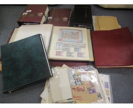 World postage stamps contained in six albums, various loose stamps and first day covers in four albums 