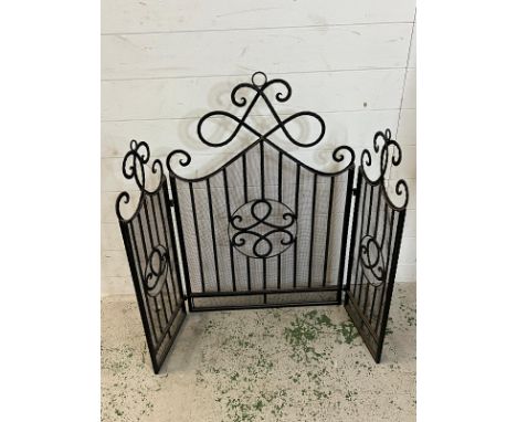 A wrought iron fire screen H90cm 
