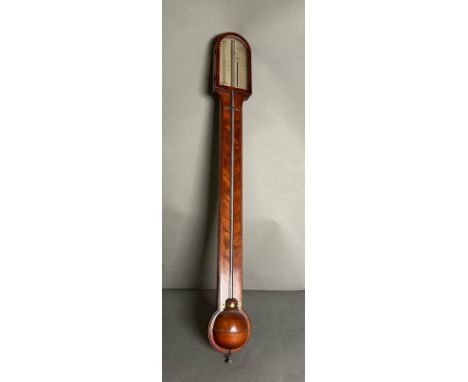 A mahogany stick barometer by EDW David of Leeds