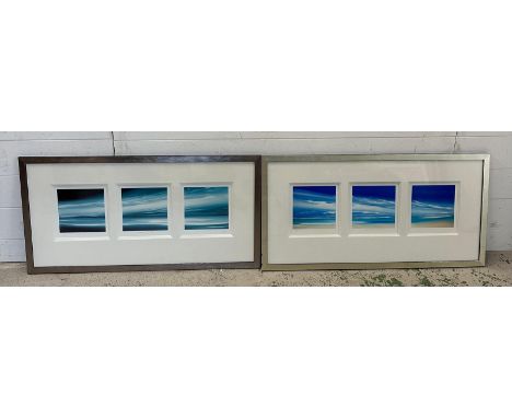 Two abstract seascape prints by Jonathan Shaw, signed lower right 84cm x 45cm 