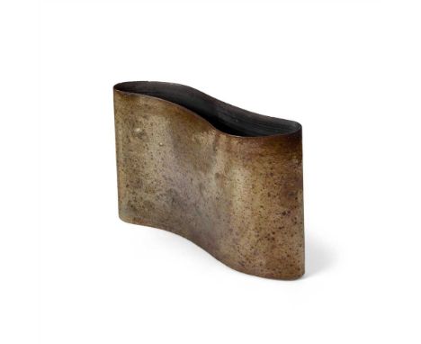 Impressed artist's seal, stoneware with lustrous gold glaze (Dimensions: 31.5cm high, 41.5cm across (12.4in high, 16.3in acro