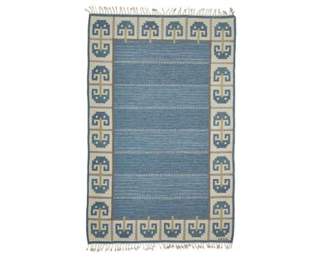 Monogrammed 'AGS', in blue with border (Dimensions: 245cm x 165cm (96.5in x 65in))(245cm x 165cm (96.5in x 65in))Footnote: No