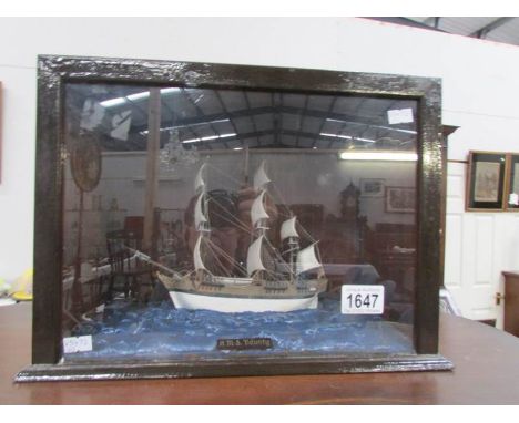 A cased model of H.M.S. Bounty