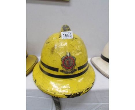 A Peterborough volunteer fire brigade fireman's helmet