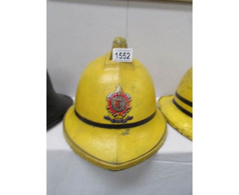 A Peterborough volunteer fire brigade fireman's helmet