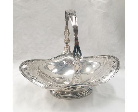 A large American silver basket by F M Whiting, marked sterling