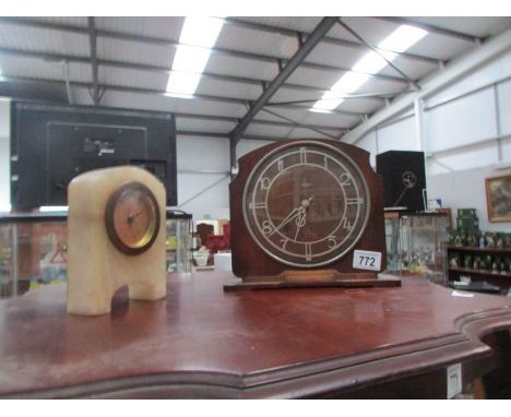 A Smith's mantel clock and one other