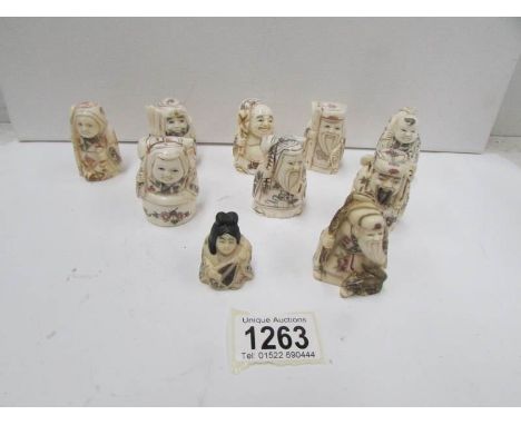 10 resin netsuke