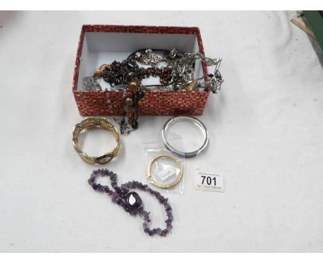 A mixed lot of costume jewellery including silver gilt earrings, enamel crucifix etc