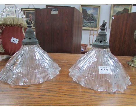 A pair of vintage ceiling lights