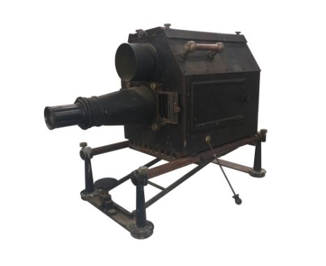 A Ross of London Epidiascope projector on stand and with slides