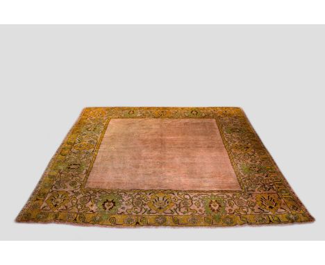 Ushak carpet, west Anatolia, late 19th/early 20th century, 12ft. 4in. X 12ft. 7in. 3.76m. X 3.84m. Overall wear with corrosio