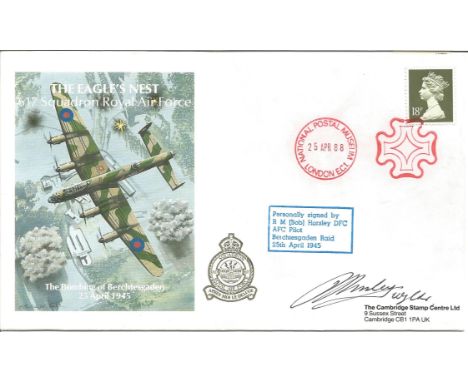 World War Two 617 Squadron flown cover signed by Flt. Lt. R. M. Bob Horsley DFC, AFC Pilot, 617 Sqn., Berchtesgaden Raid. The