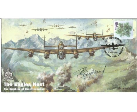 World War Two 617 Squadron cover signed by Flt. Lt. R. M. Bob Horsley DFC, AFC Pilot, 617 Sqn., Berchtesgaden Raid. The Eagle