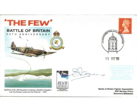 Battle of Britain World War Two cover signed by b Grp. Capt. F. R. Carey CBE, DFC, AFC, DFM No. 43 Sqn. The Few Battle of Bri