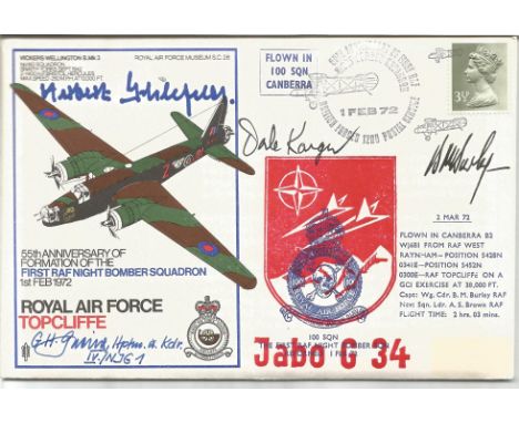 Royal Air Force World War Two flown cover signed by Obst. Herbert Ihlefelf Luftwaffe Ace, Hauptmann Hermann Greiner Luftwaffe