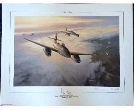 World war 2 aviation print. 16X20 coloured print Air Aces by the artist Mark Postlethwaite signed by artist and General Adolf
