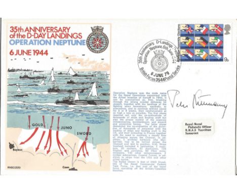 35th Anniversary of the D-Day Landings Operation Neptune. British Forces Anniversary postmark, HMS Tryad, 6 June 1979. Signed