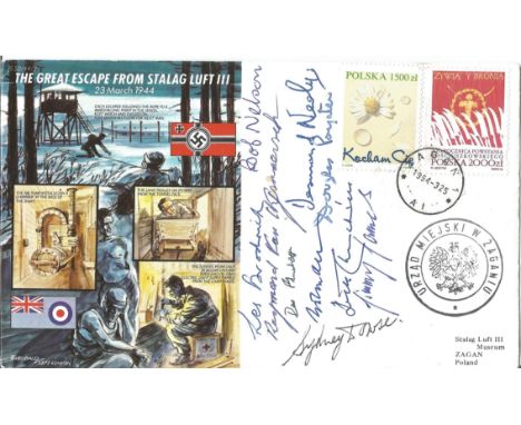 Great Escape RARE multisigned Joint Services Cover JS 50 44 3. The Great Escape From Stalag Luft III. Zagan postmark 1994, ov