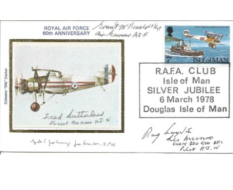 Dambusters Royal Air Force cover signed by Sqn Ldr J. Les Munro CNZM, DSO, QSO, DFC, Sqn Ldr George Johnny Johnson DFM, Flt. 