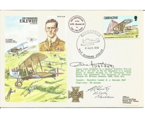 Battle of Britain World War Two flown cover signed by Grp. Capt. Raymond Duke-Woolley DSO, DFC No s. 23 & 252 Sqns. and Flt L