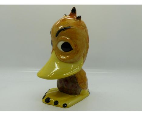 Lorna Bailey duck, Quackers, no cracks or chips, H: 20 cm. UK P&amp;P Group 2 (£20+VAT for the first lot and £4+VAT for subse