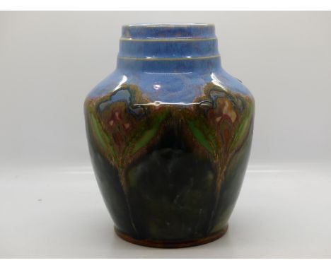 Royal Doulton glazed vase, no cracks or chips, H: 21cm. UK P&amp;P Group 2 (£20+VAT for the first lot and £4+VAT for subseque
