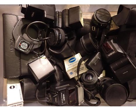 Collection of good quality camera accessories, mainly Minolta. UK P&amp;P Group 3 (£30+VAT for the first lot and £8+VAT for s