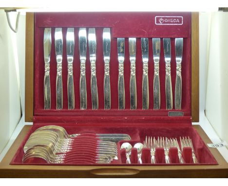 Onedia stainless steel canteen of cutlery. UK P&amp;P Group 3 (£30+VAT for the first lot and £8+VAT for subsequent lots) 