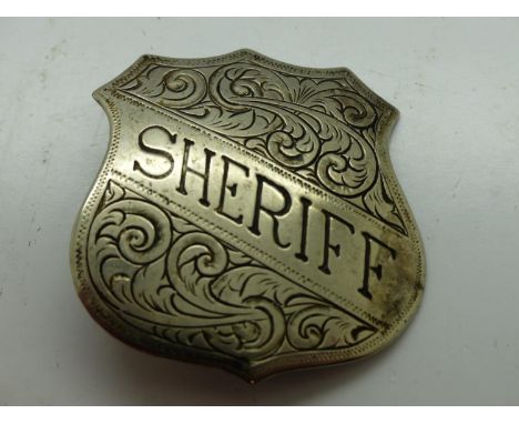 White metal Sheriffs badge. UK P&amp;P Group 1 (£16+VAT for the first lot and £2+VAT for subsequent lots) 